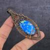 Blue Triplet Opal Gemstone Handmade Copper Wire Wrap Jewelry Pendant 3.23" S1O68