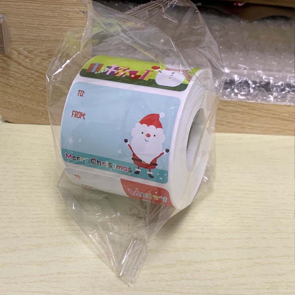 500 Pcs Christmas Tags Christmas Santa Claus Stickers Self Adhesive Christmas Tag Christmas Festival Birthday Holiday Decor