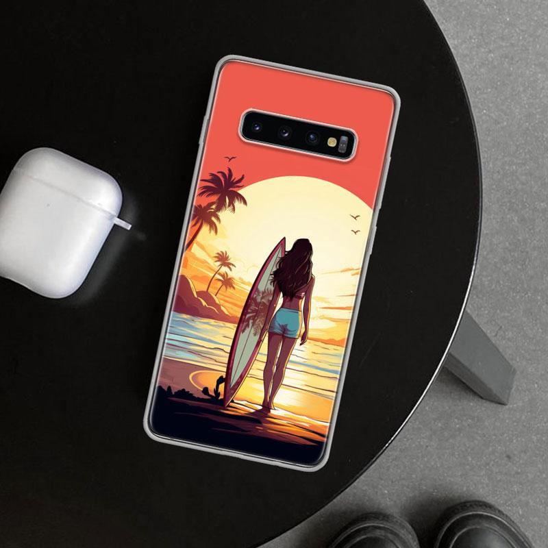 Эстетичный чехол для телефона с рисунком доски для серфинга для Samsung Galaxy S26 S25 Edge S24 S23 Ultra S22 Plus S21 FE S20 + Художественные Индивидуальные Fundas