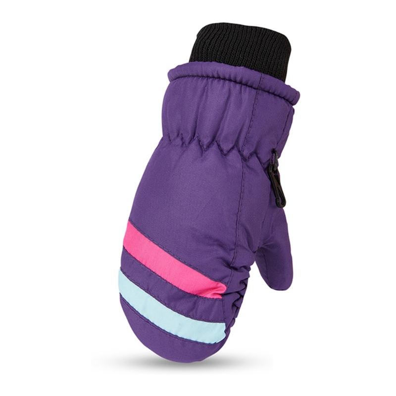 2-5 лет Водонепроницаемые Детские Лыжные Перчатки Зимние Велосипедные Перчатки Противоскользящие Перчатки Теплые Толстые Флисовые Митенки для Сноубординга Перчатки