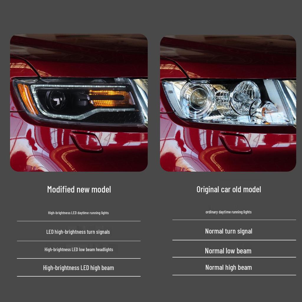 Светодиодные Проекторные Фары для JEEP Grand Cherokee 11-13 с Дневными Ходовыми Огнями и Поворотниками