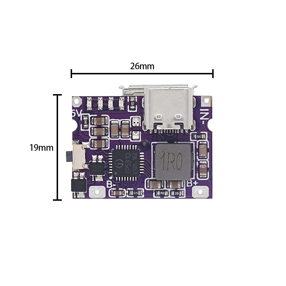 Mini Type-C Power Bank Motherboard 3A, 5V to 4.2V Phone Charge/Discharge Module
