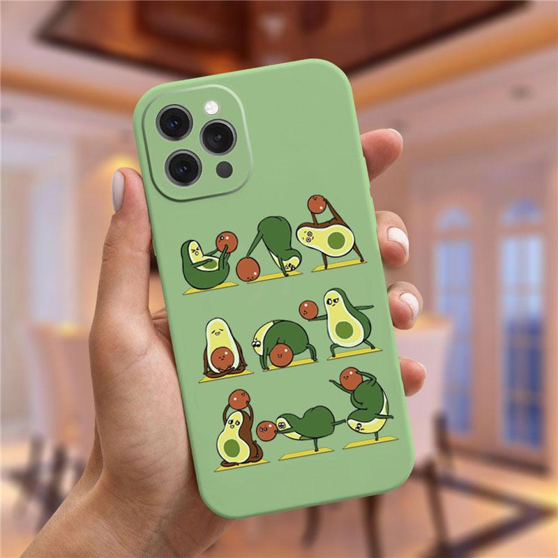 Чехол moskado Avocado Yoga с забавным узором для iPhone 11 Pro Max 12 13 Mini X XS Max XR 7 8 Plus SE 2020 TPU Silicone Cover Coque