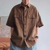 Ретро рубашка мужская летняя одежда в стиле Гонконга, студенческая свободная и нишевая модель, забавный новый мужской топ для ношения на открытом воздухе