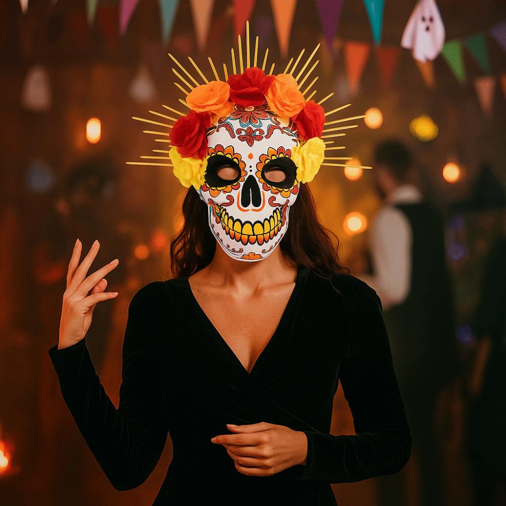 Full Mask Mexican Day of The Dead Mask Halloween Skull Mask Fancy Halloween Party Mask  Christmas