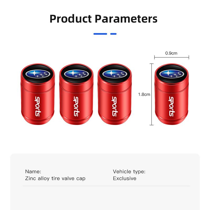 1Pcs Car Styling Metal Car Tire Valve Caps Dust Prevention Accessories For Subaru STI Forester Impreza Legacy Outback XV BRZ WRX AA3