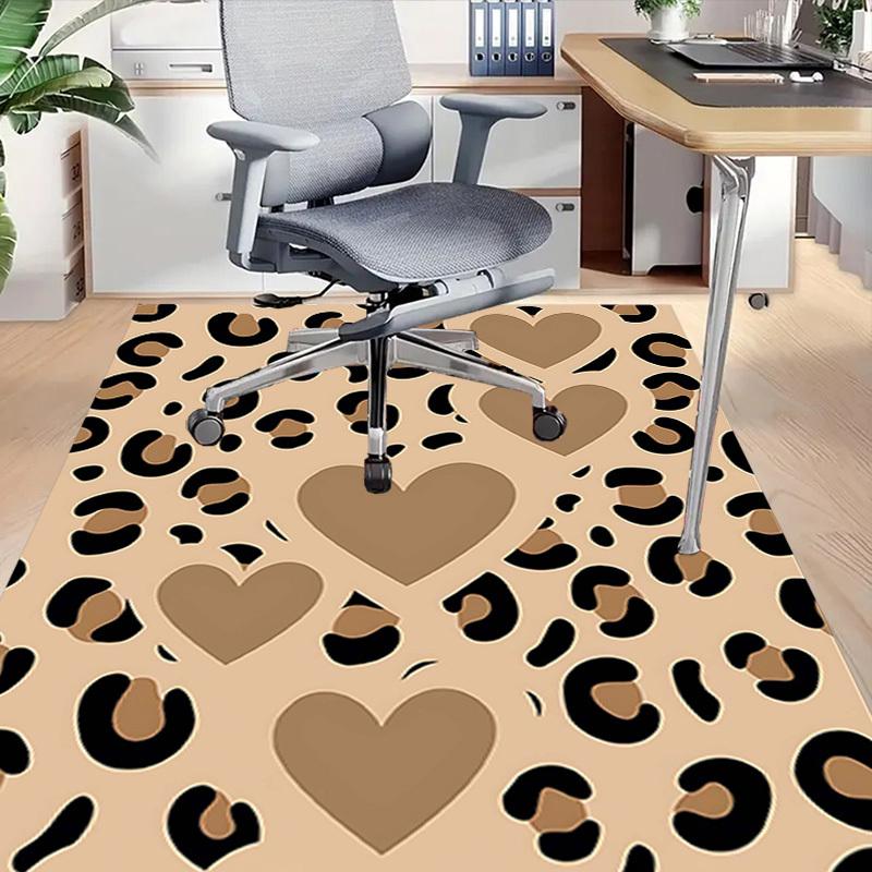 1PC Leopard print Heart Non-Slip Floor carpet, suitable for Office, bedroomand playrooms. It can also be used as a sofa footrest cover-T40