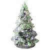 Elegant Holiday Decor Resin Christmas Tree Figurine, Crystal Desktop Ornament, Ornament Miniature Decoration for Home Office, Gift Party Centerpiece