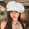Versatile Oversized Cloud Hat Polka Dot Print Beret Trendy Octagonal Hat  for Women