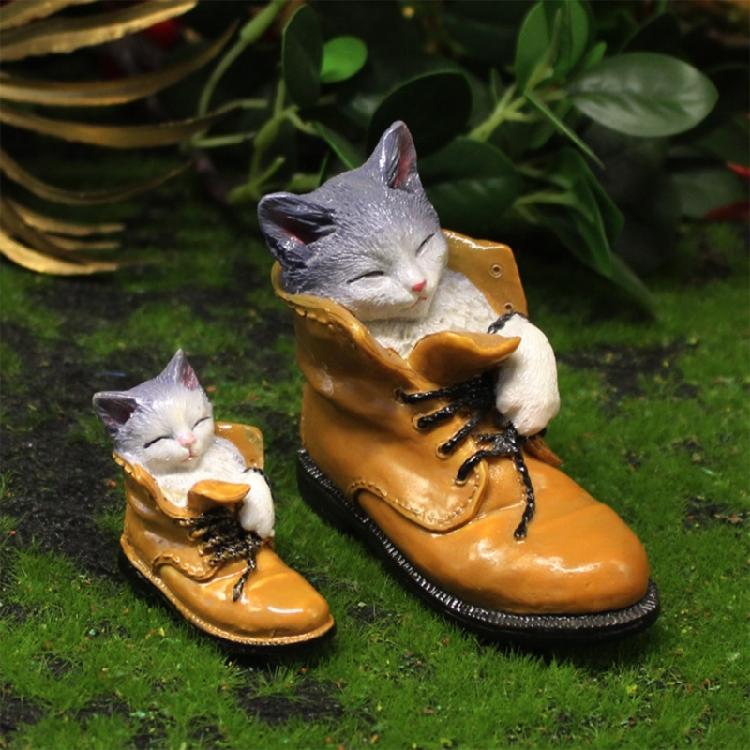 Статуэтка кошки Спящая кошка в сапоге Смоляное украшение Забавные настольные украшения Подарок