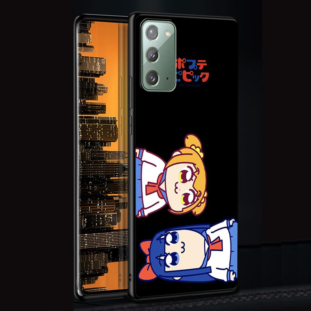 Аниме чехол Pop Team Pipi для Samsung Galaxy Note 20 Ultra 10 Lite 9 8 A53 A52 A12 S22 S21 FE S20 Plus Силиконовый черный чехол для телефона