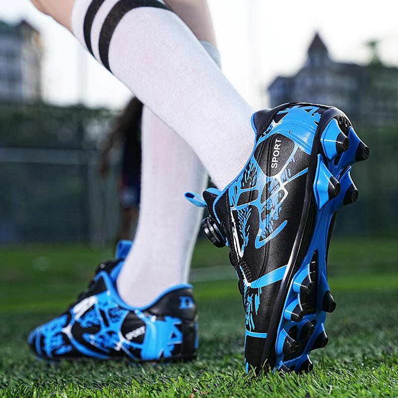 28-39 школьные новые детские футбольные бутсы с вращающейся пряжкой и шипами, футбольные бутсы для детей