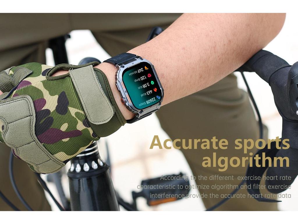 Умные часы K57PRO: Звонки по Bluetooth, уведомления, 3-защита от спорта на открытом воздухе, мониторинг артериального давления и уровня кислорода.