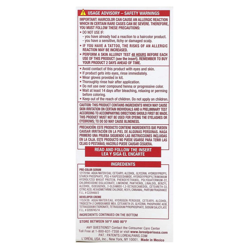 L'Oréal, Excellence Cream, цвет тройной защиты, средне-русый, 8 упаковок, 1 применение