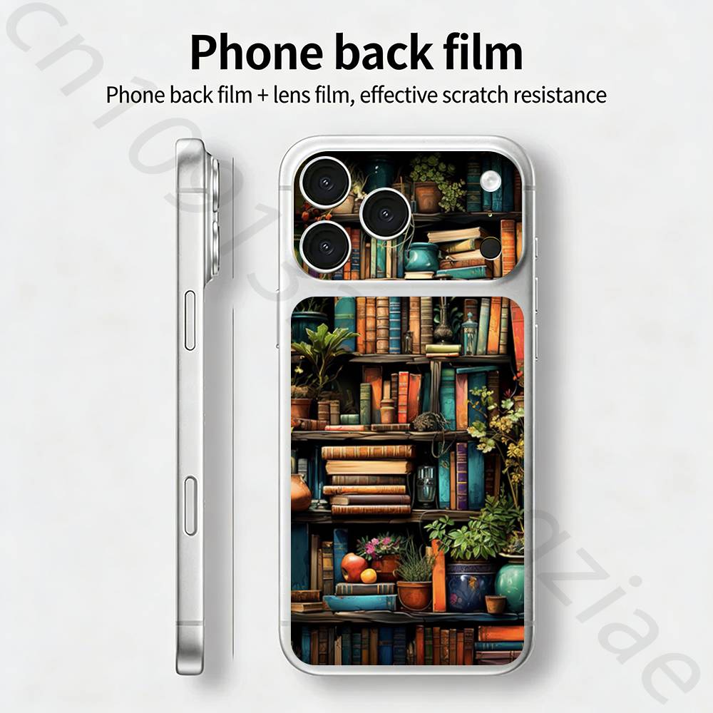 Креативная наклейка-обертка TICKET в виде книжной полки для iPhone 17 Pro/Pro max Защитная пленка для задней панели, рамки, камеры