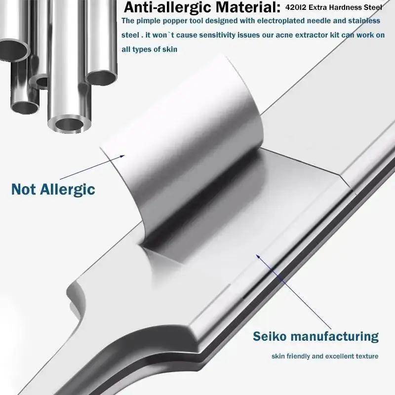 11 шт. пинцеты для удаления вросших волос, иглы для удаления угрей и черных точек, очиститель черных точек, очиститель пор, глубокое очищение, средства по уходу за кожей лица