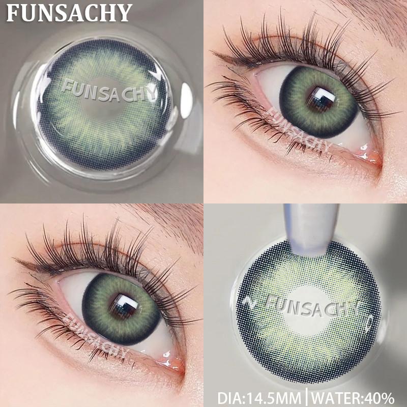 FUNSACHY Новые цветные контактные линзы для глаз 1 пара Натуральные модные контактные линзы Сине-серые линзы для глаз Ежегодная косметика для учеников