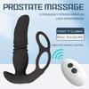 Мужской массажер простаты, телескопическая вибрация, беспроводной пульт дистанционного управления, двойное кольцо, вибрация предсердий, анальная пробка