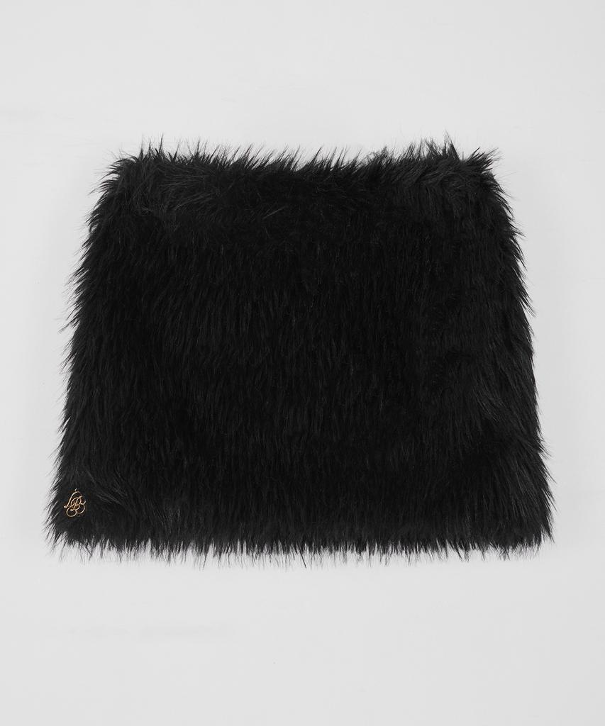 Belloel Fur Mini Skirt Black