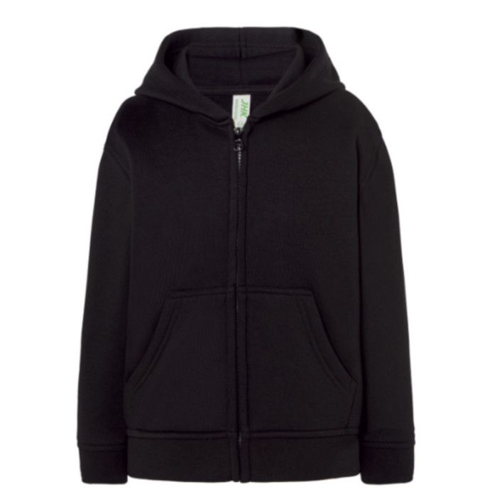 Children's Black Hooded Zip-up Jacket - - Black