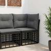 Maison Exclusive - Unité De Canapé D'angle Modulable Pour Extérieur Noir Polyrotin