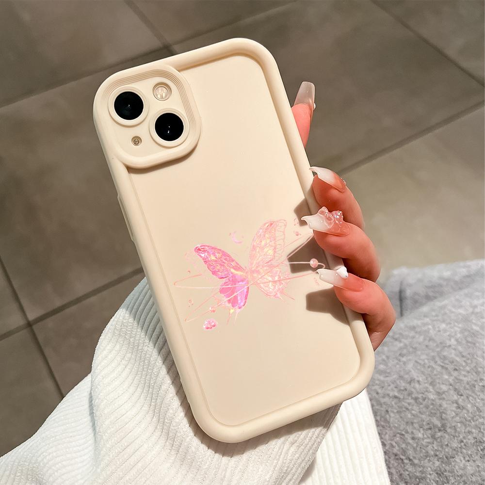Для iPhone 16 15 Pro Max Redmi Note 13 12 11 Pro Samsung S24 Plus S24 Ultra A52 A72 A54 мягкий чехол для телефона с рисунком милой бабочки на заднюю крышку