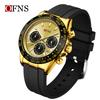Fashion OFNS 7103 luxurious Men's Quartz Watch Three Eye Six Needle Chronograph Waterproof Night Light Men's Quartz Watch
