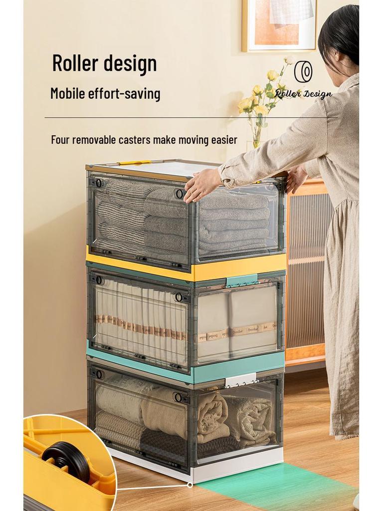 Большой уличный портативный прозрачный складной ящик для хранения одежды, игрушек, закусок, книг - пыленепроницаемый и идеально подходит для домашнего использования.