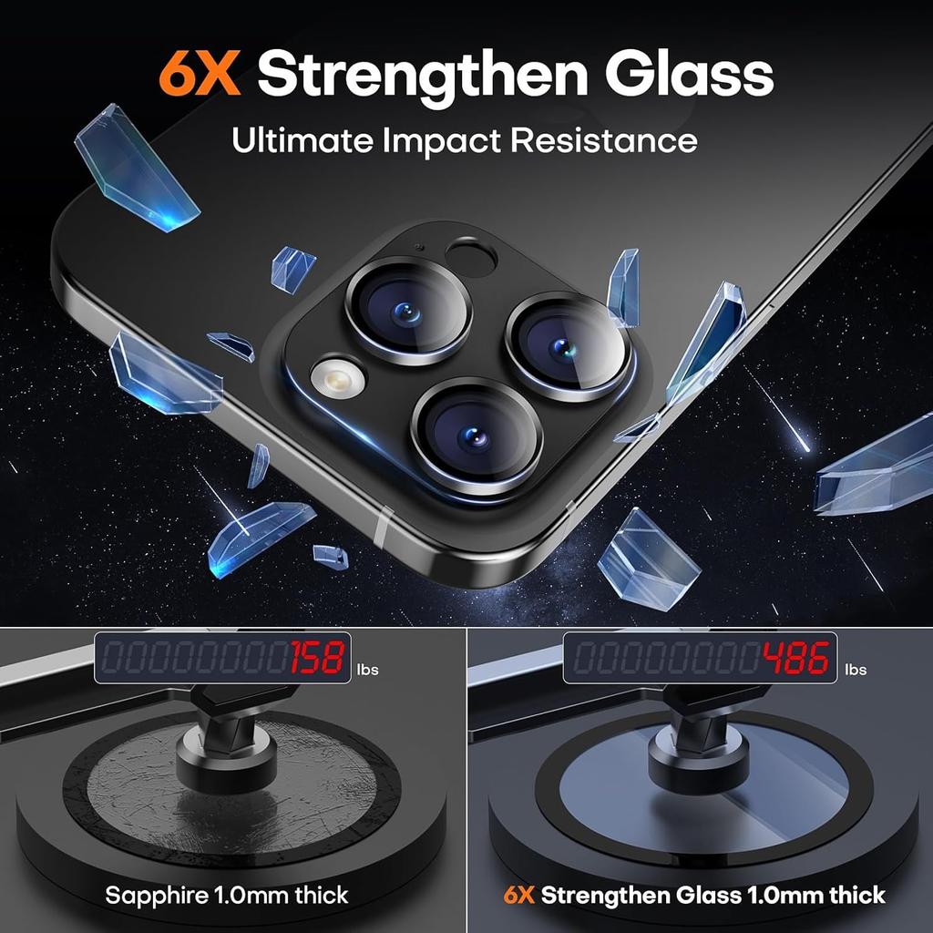 2 шт. черный титановый защитный чехол для объектива камеры для iPhone 16 Pro Max 15 Plus 14 13 Mini 12 11 16Pro 2024 защитная пленка аксессуары для телефонов