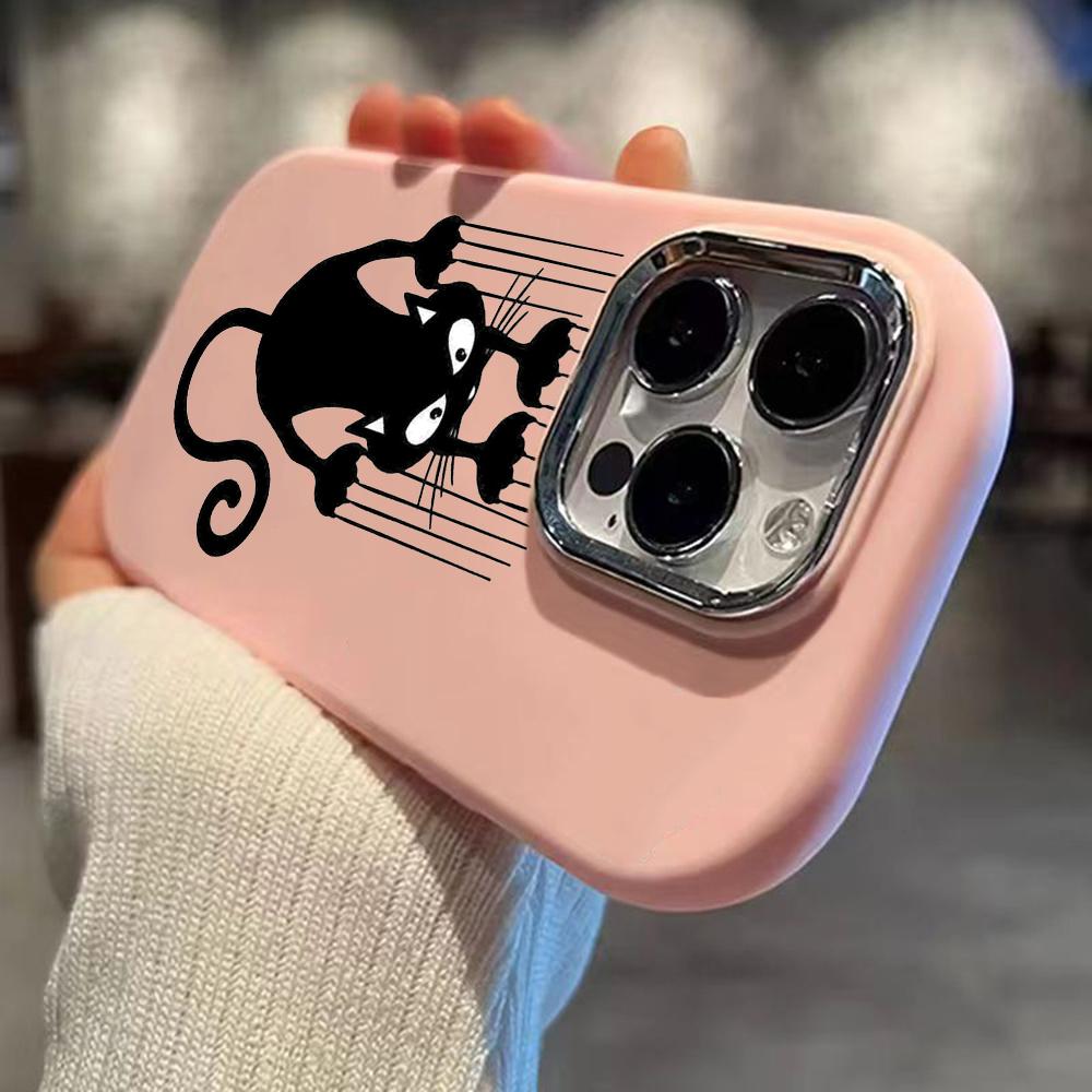 LZ9 мультяшный кот милый художественный дизайн мягкий чехол для телефона Samsung S24 Ultra S23 Plus S21 A16 A54 A34 A06 Infinix Hot 40 30i защита объектива противоударный чехол