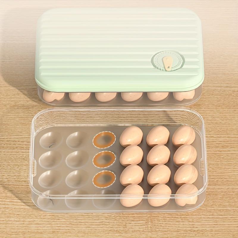 Egg Holder For Refrigerator Deviled Egg With Lid Fridge Egg Storage Stackable Plastic Egg Containers 24 Egg Tray Kitchen Tools