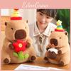 Plush Animal Capybara Doll Fruit Milk Tea Birthday Gift Flower Decoration Toy