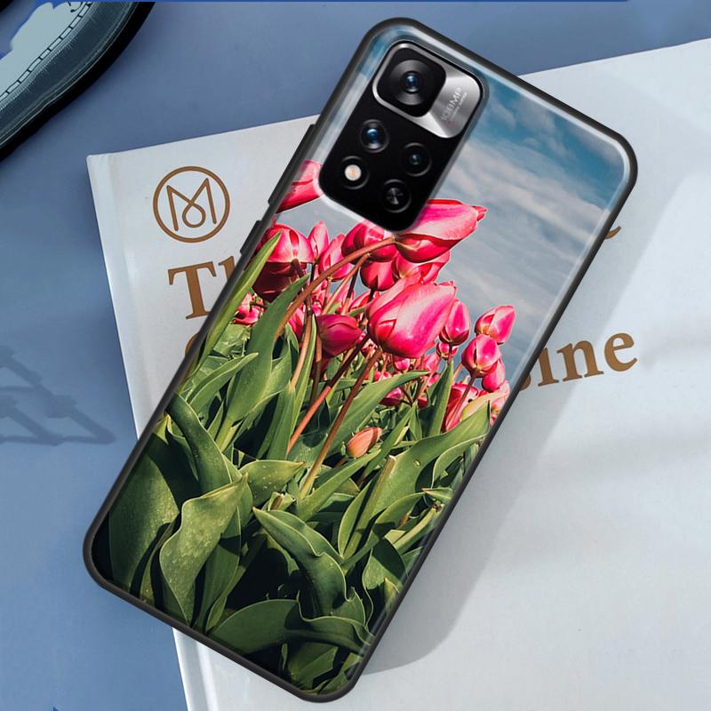 Цветочный чехол с тюльпанами для Xiaomi Redmi Note 14 13 11 9 10 12 Pro 9S 10S 11S 12S Redmi 10C 12C 13C 14C