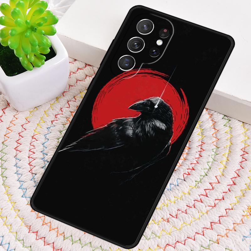 Готический Чехол-Крышка из Силикона с Вороном Для Samsung Galaxy note 10 pro S26 S25 S24 S23 S22 S21 Plus S25Ultra Capa