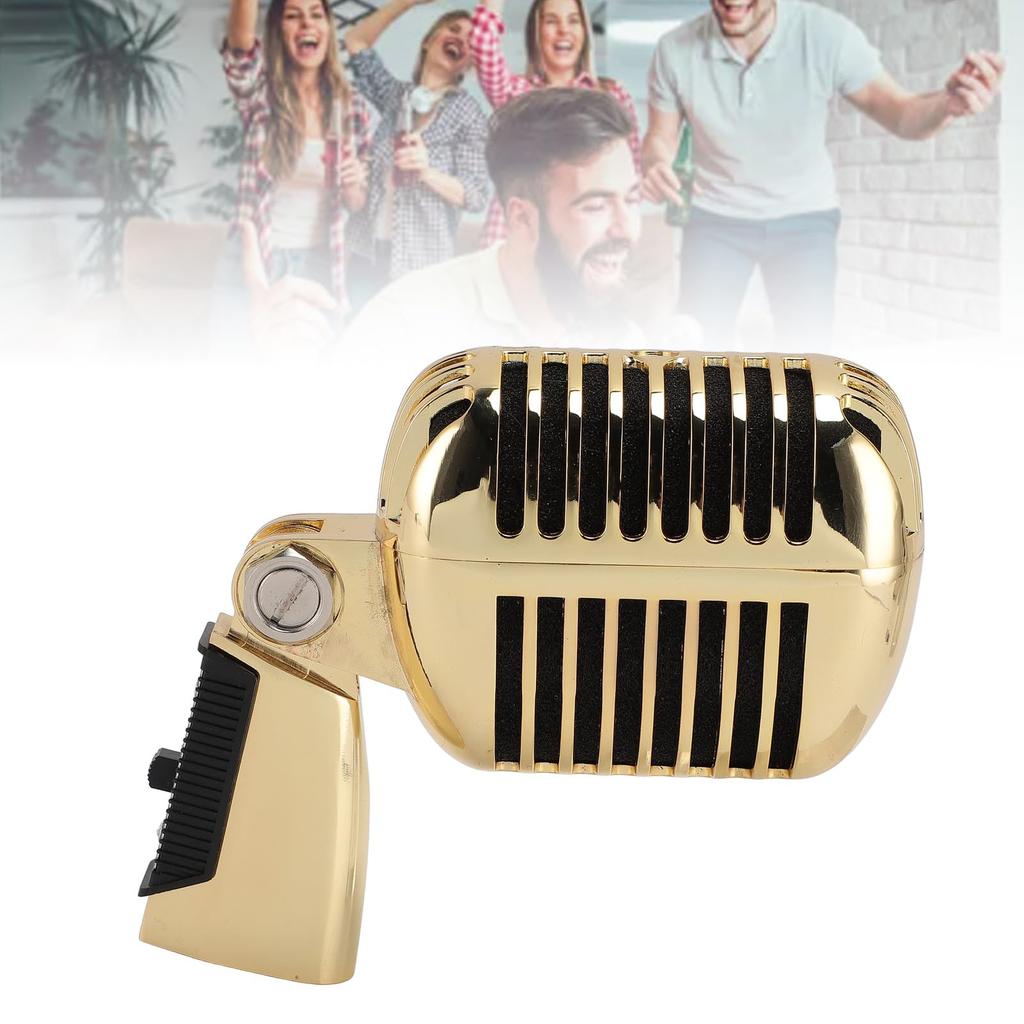 Классический ретро динамический вокальный микрофон, старый винтажный кардиоидный микрофон направленного действия с самонатягивающейся поворотной стойкой для живых выступлений и