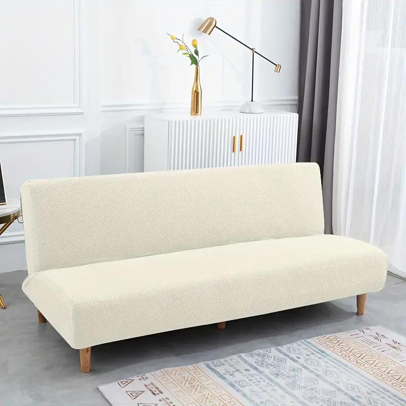 Jacquard Sofa Bed Cover Armless Elastic Folding Seat Slipcovers for Living Room 1/2/3 Seater Couch Covers Long Chair Protector