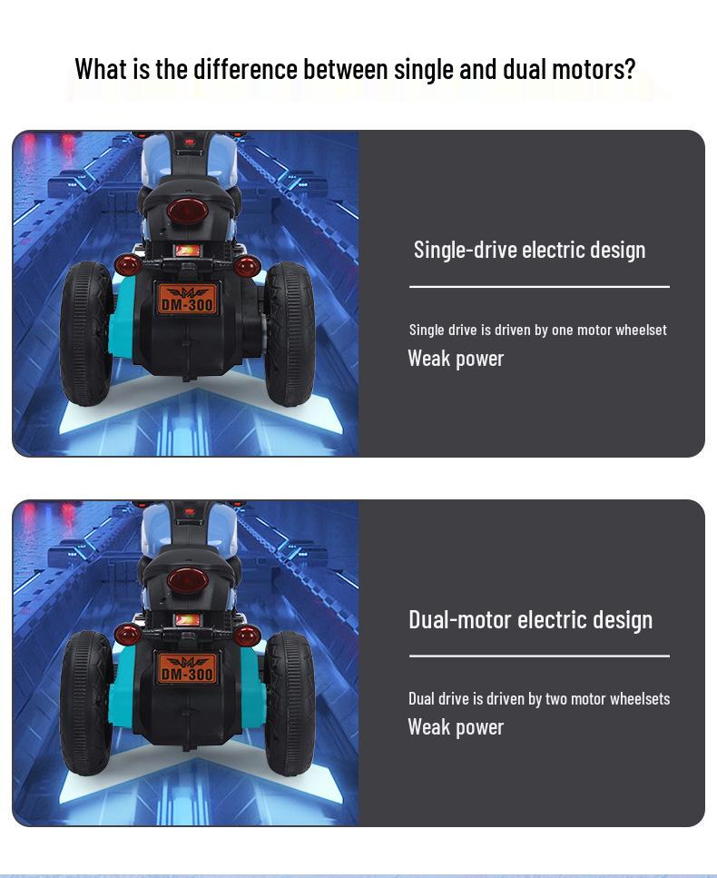 Детский электрический трехколесный велосипед: Мотоцикл на радиоуправлении