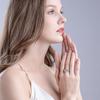 Свадебное кольцо, комплект обручальных колец, настоящие кольца из стерлингового серебра 925 пробы для женщин, круглые прозрачные циркониевые классические ювелирные изделия