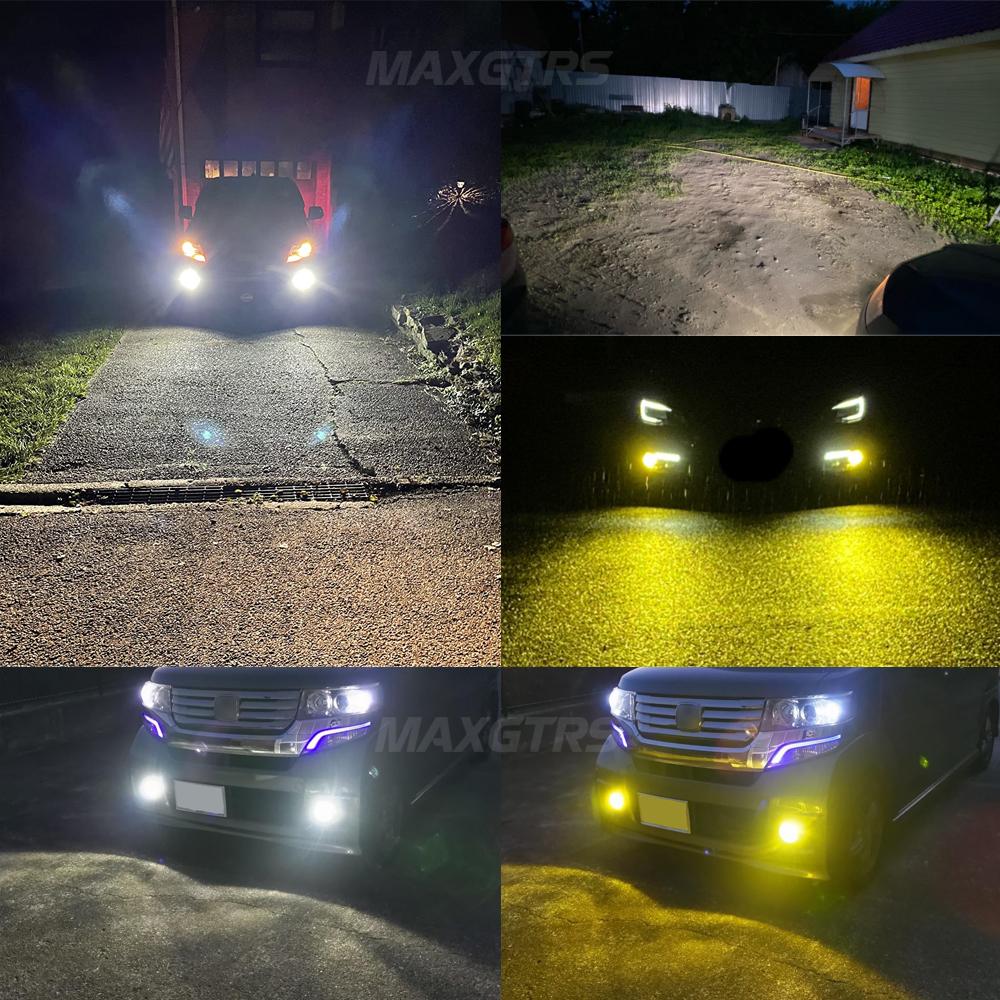 MAXGTRS 2 шт. Светодиодная противотуманная фара H11 H9 H8 Canbus Без ошибок H10 9005 9006 H16JP HB3 HB4 Лампа 6500K 3000K Дневной ходовой огонь