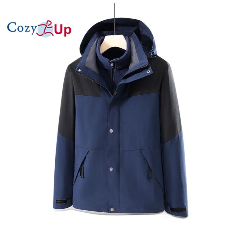 Мужская куртка 3 в 1 Cozy Up, водонепроницаемая зимняя куртка для снега, теплая флисовая подкладка, ветрозащитная походная дождевая верхняя одежда