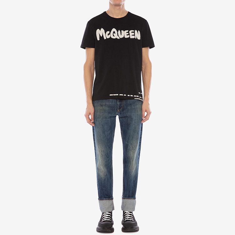 Alexander Mcqueen Футболка мужская FW20 Черная 622104QPZ570901