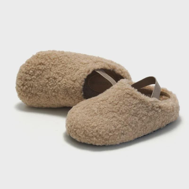 Сандалии Ruizu Kids Furry Cork Cotton Warm Velvet Sandals - Сандалии для мальчиков и девочек из флиса и хлопка