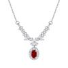 S925 Sterling Silver Crystal Stone Necklace for Women Natural Stone Collarbone Chain Fashion Versatile Summer Jewelry