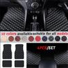 Car Floor Mats 4PCS Universal PU Leather Waterproof Auto Foot Pad Protector Carpet Front and Rear Mats Set Auto Accessories