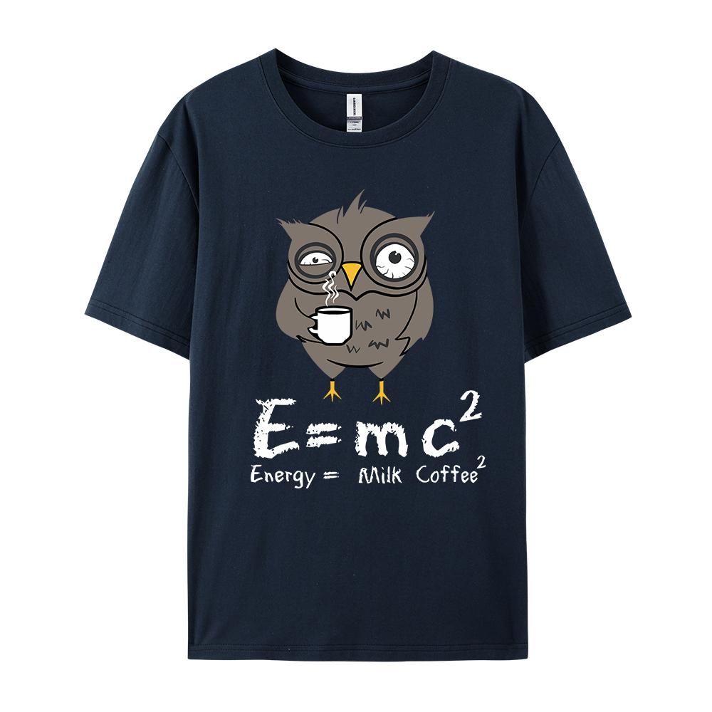 Мужская женская футболка E MC2 Energy Milk Coffee Pattern Shirts Street Fashion Cotton Short-shirts Top Clothing