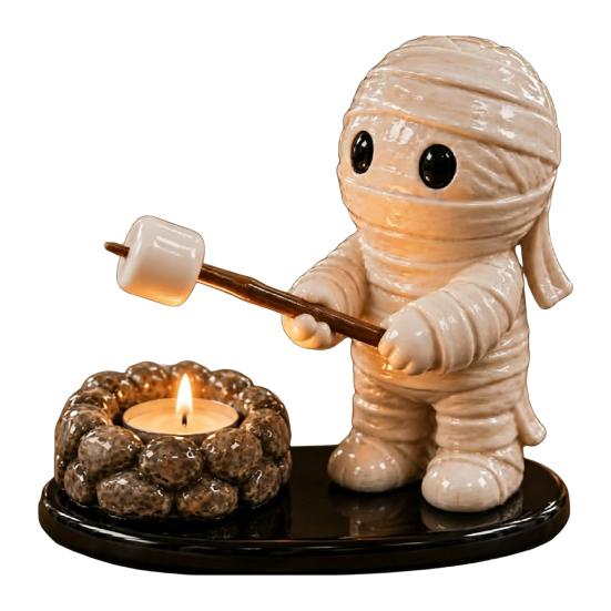 Cute Dog Table Ornament Dachshund/Fox/Kitten Candle Holder for Tealights, Resin Animal Bonfire Tealight Stand Home Decor, Camping Themed Candlestick