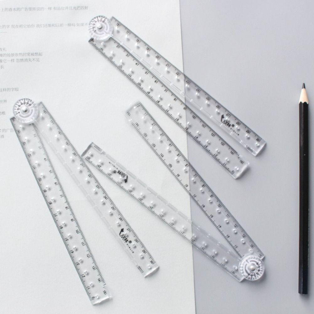 Линейка для измерения углов Линейка для измерения геометрии Прозрачная складная линейка Линейка для проектирования и черчения
