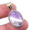 Natural Tiffany Stone 925 Solid Sterling Silver Gift TwoTone Pendant 1.25" c3B81