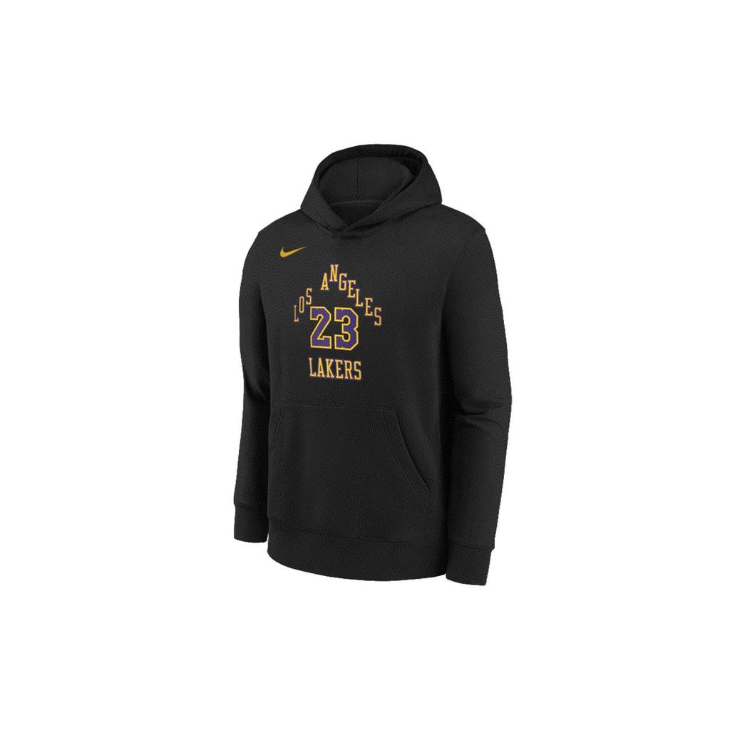 Nike X NBA Hoodie Los Angeles Lakers James 23 City Edition Casual Comfortable Kids Hoodies Black Purple 3Z2B7HDL5-LAK23