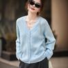 2026 A/W Women's Diamond Pattern Loose Knit Cardigan Sweater